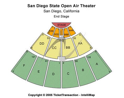 San Diego State Open Air Theatre Seating Chart San Diego State Open