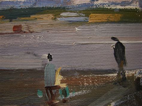 Ukrainian Soviet Oil Painting Impressionism Industrial Landscape River