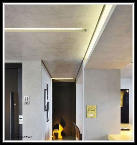 Neat Led Lights For Concrete Ceiling Design Idea More Design