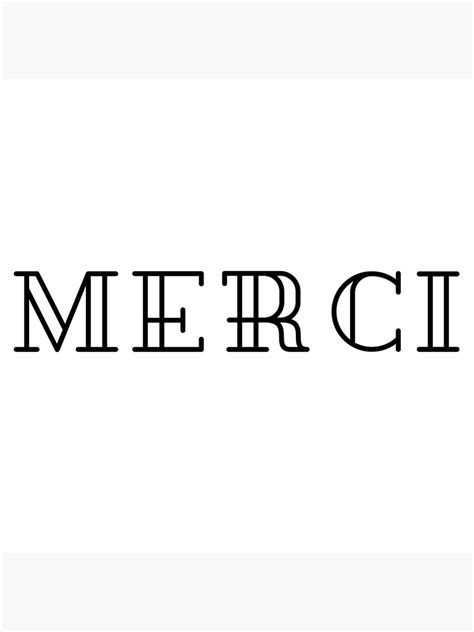 Merci Thank You French Grateful Thanks Minimalist Design Poster For