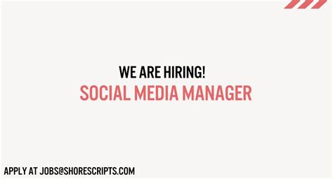 we re hiring social media manager