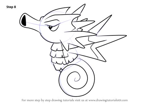 Learn How To Draw Seadra From Pokemon Pokemon Step By Step Drawing Tutorials Drawings