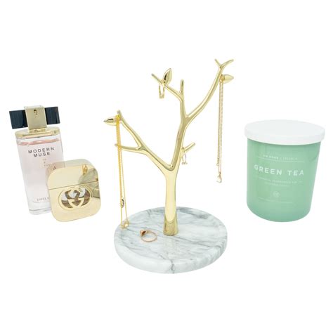 Atp Marble Jewelry Tree Gold Necklace Holder Jewelry Stand For