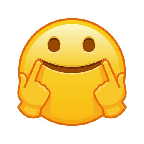 Premium Vector Fake Smile Face Large Size Of Yellow Emoji Smile