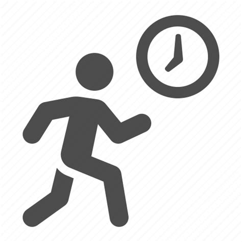 Clock Jogging Late Man Running Time Icon