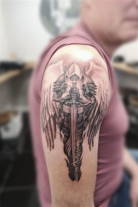 Man With Shoulder Angel Tattoo Sleeve Tattoos Tattoos Tattoo