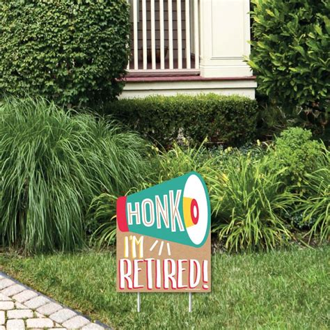 Big Dot Of Happiness Honk Im Retired Outdoor Lawn Sign Retirement
