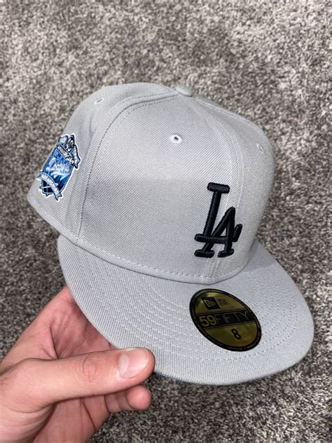 New Era 59fifty La Dodgers Size 8 Fitted Hat 40th Anniversary Grayblue