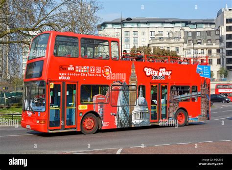 Open Top Tour Bus Double Decker Operated By City Tour Providing A