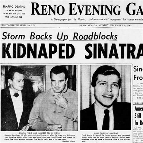 Frank Sinatra Junior Kidnapping Story Visit Lake Tahoe