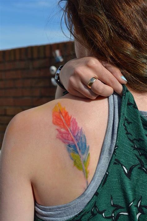 Rainbow Feather Feather Tattoo Colour Tattoos Tattoo Glasgow