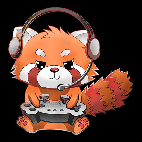 Custom Cute Red Panda Gamer Funny Gaming Red Panda Lover T Shirt Youth
