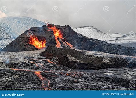 Fagradalsfjall Volcanic Eruption Iceland Stock Image Image Of