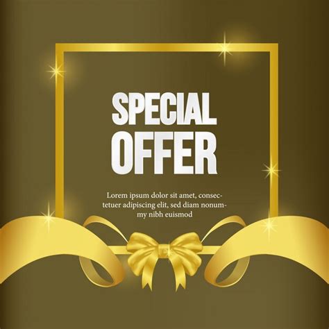Premium Vector Special Offer Template With Golden Swirls Ribbon