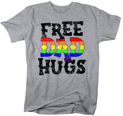 Men S Lgbt T Shirt Free Dad Hugs Shirt Gay Pride Shirts Etsy