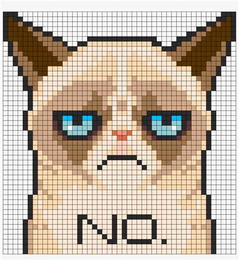 Grumpy Cat Perler Bead Pattern Bead Sprite Minecraft Pixel Art Grumpy Cat Transparent PNG