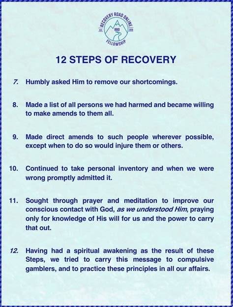 Twelve Steps Recovery Road Online Recovery Road Online