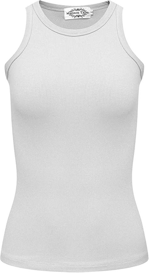 Sleeveless Ribbed High Neck Slim Knit Workout Tank Top Cami Shirt Racerback Blouse Vest For