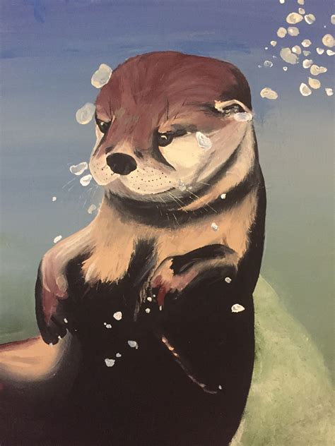 River Otter Painting Art River Otter