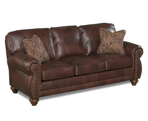 Best Home Furnishings Noble Stationary Leather Sofa With Nailhead Trim