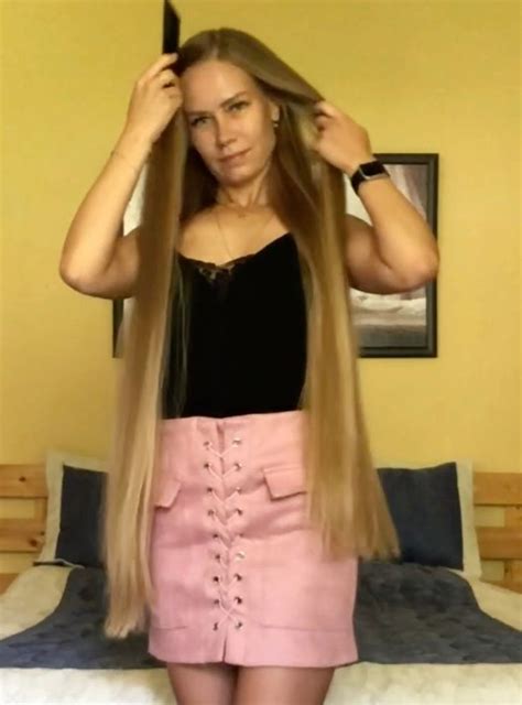 VIDEO Blonde Silky Long Hair Play Long Blonde Hair Blonde