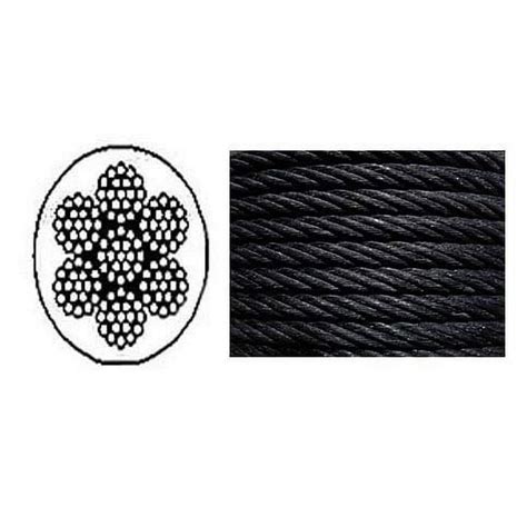 Black Powder Coated Galvanized Cable Wire Rope 316 7x19 50 100 250