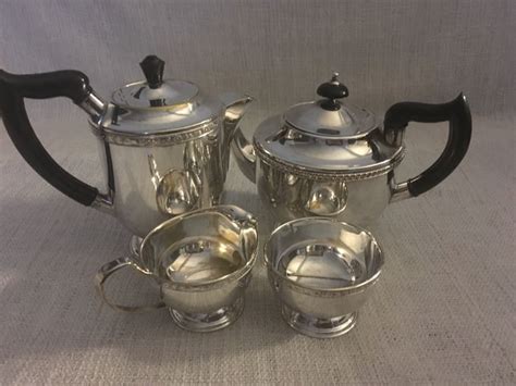 Vintage Silver Plated Set Of Four 4 Tea Set Tea Pot Coffee Pot