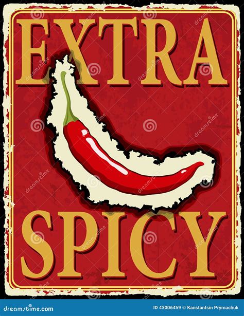 Vintage Extra Spicy Poster Vector Illustration Stock Vector