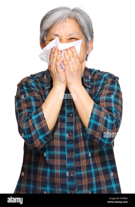 Mature Asian Woman Sneezing Hi Res Stock Photography And Images Alamy