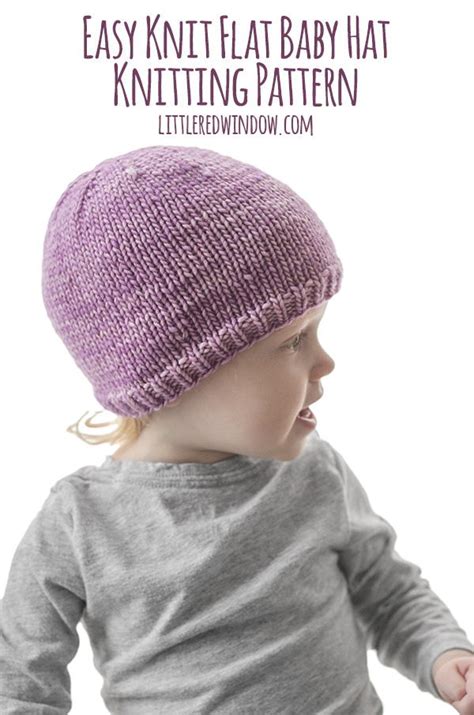 Easy & quick chunky basketweave baby blanket downloadable pdf. Easy Knit Flat Baby Hat | AllFreeKnitting.com