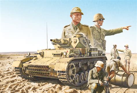 Italeri Pzkpfwiv F1f2g With Afrika Korps Infantry