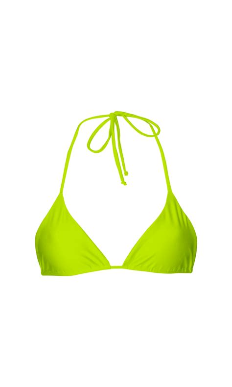 San Lorenzo Bikinis Mermaid Tones Neon Green Sliding Triangle Top