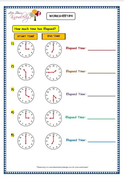 Grade 3 Maths Worksheets 86 Elapsed Time Lets Share Knowledge