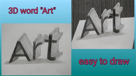 Drawing heart 3d art drawing paper drawing drawing lessons drawing techniques drawing tips drawings on lined paper 3d pencil drawings easy are you familiar with the art of anamorphosis? Easy way to draw 3D word "Art" || - YouTube