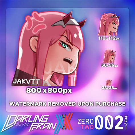 Zero Two Emote Pack Set Of 3 Darling In The Franxx Etsy