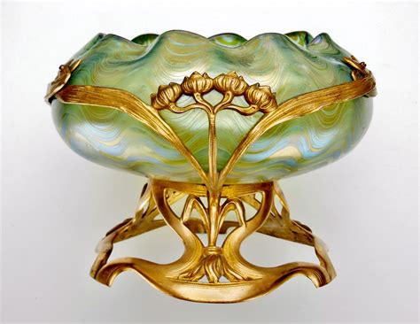 Loetz Bowl With Brass Mount 1900 Modern Times The Imaginary Museum