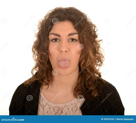 Woman Sticking Her Tongue Out Stock Images Image 38324104