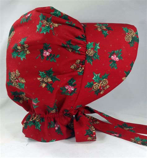 Christmas Bonnet Pioneer Bonnet Womens Sun Bonnet Floral Etsy