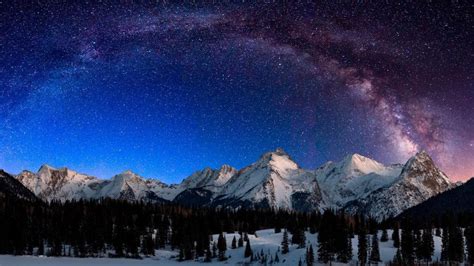 Snowy San Juan Mountains Under The Milky Way Wallpaper Backiee