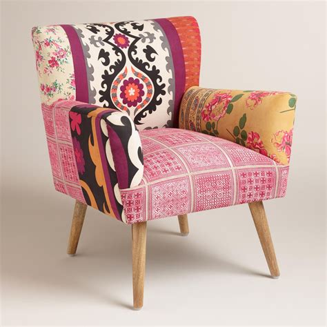 An Eclectic Mix Of Prints And Colors Gives Our Accent Chair A Bohemian