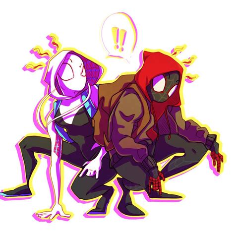 gwen stacy and miles morales by xfateddestinyx marvel spiderman art spider gwen spider verse