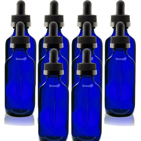 Cobalt Blue 2oz Dropper Bottle 60ml Pack Of 10 Glass Tincture