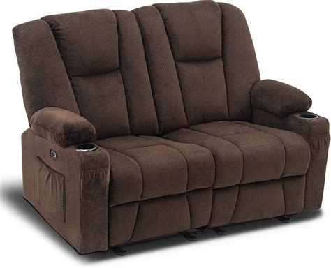 Buy Mcombo Fabric Power Loveseat Recliner Electric Reclining Loveseat Sofa With Heat And