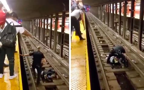 Police Post New York Police Bystander Collapse Subway Officer New York City Call In This