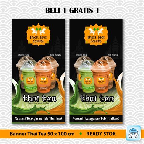 Jual BANNER SPANDUK BACKDROP THAI TEA BELI 1 GRATIS 1 Shopee Indonesia