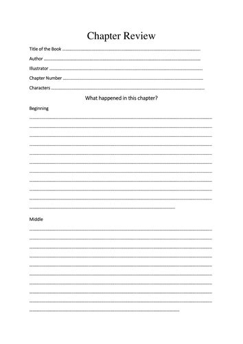 Chapter Review Template | Teaching Resources