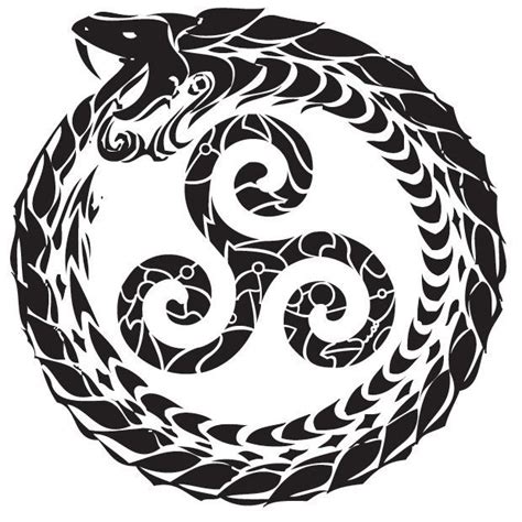 Uroboros Triskelion Tattoo Celtic Tattoos Mythology Tattoos Ouroboros Tattoo