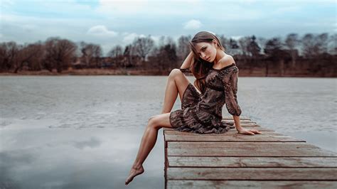 Girl By The Lake Wallpaper X Wallpapers Hot Sex Picture