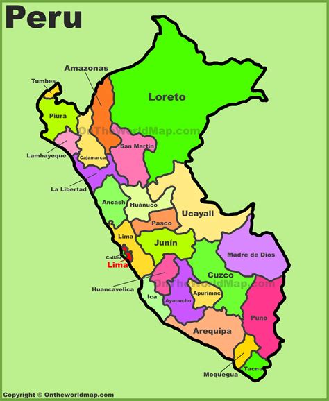 Peru Map Printable