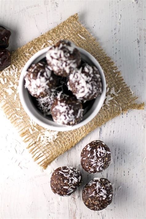 Chocolate Coconut Date Balls Recipe With Images Food Processor